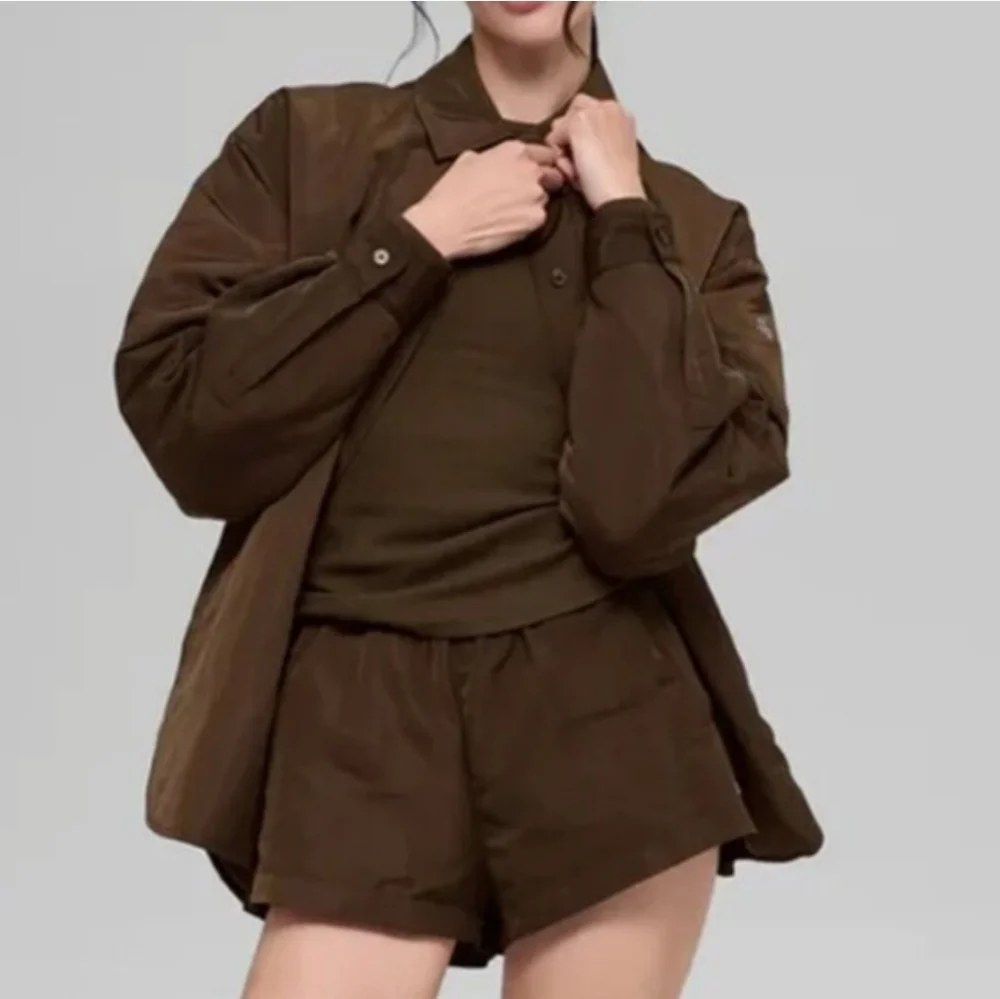 NWT Alo Yoga Socialite Shacket In Espresso